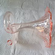 Pretty trumpet vase, in blown pink glass