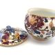 Old Sugar Bowl Candy Box Covered Earthenware Pot Gien Peonies