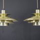 Rare paire de lampes design danoises dorées - Jeka Metaltryk modèle 1017 - très bon état.