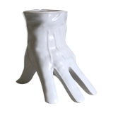 Surreal ceramic vase in the shape of a white glove by Leo Bonassera., 1970