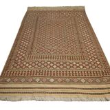 Antique afghan soumakh rug handmade oriental wool flat woven rug- 190x300cm