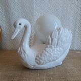 Vintage opaline globe bedside swan lamp