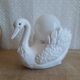 Vintage opaline globe bedside swan lamp