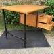 Vintage modernist office in oak and metal tubular base