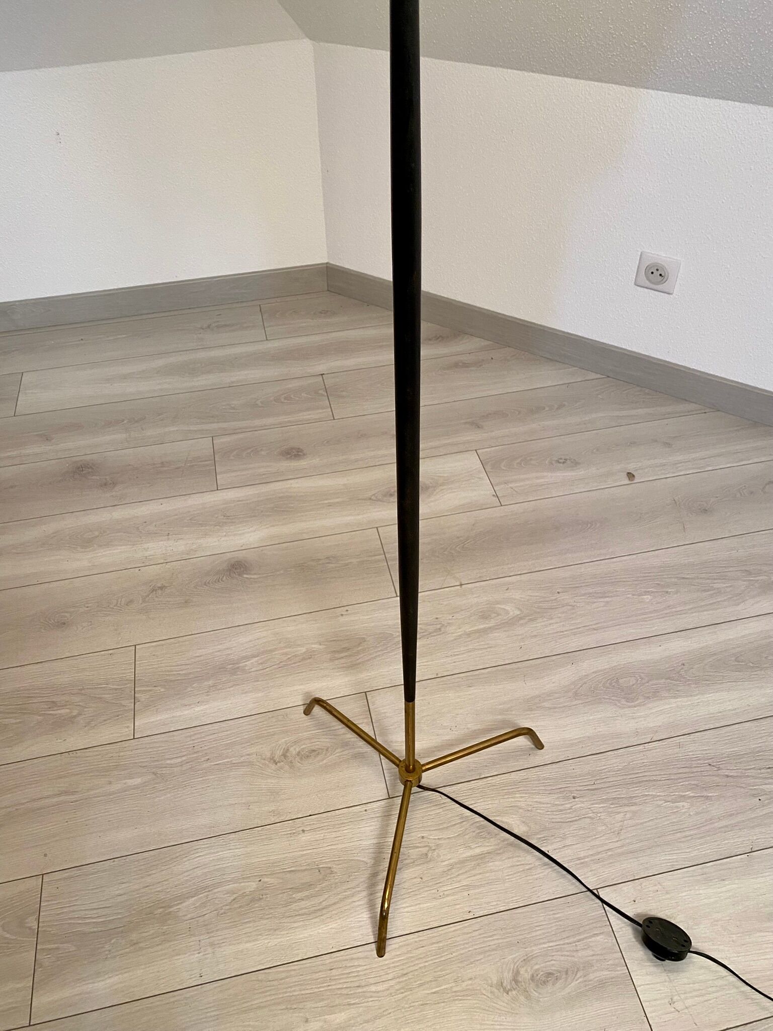 Floor lamp metal brass year 50 design Lunel / vintage