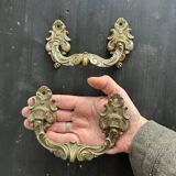 Pair of large antique bronze handles, L. Pinet 19th century