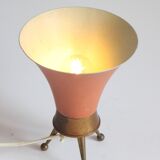 Brass tripod table lamp, 1950s