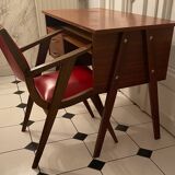 Vintage compass foot desk and armchair