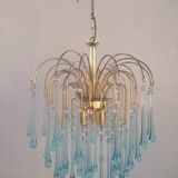 Blue drop tassel chandelier