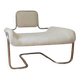 Fauteuil en laine bouclette écrue et inox