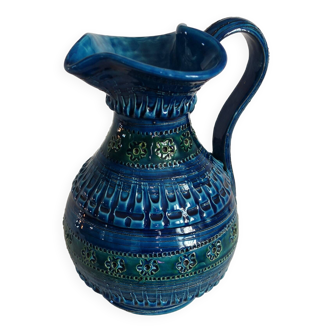 Large vintage Aldo Londi Bitossi ceramic vase pitcher