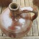 3 Old Calvados Jugs in Brown Glazed Stoneware