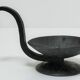brutalist hand candle holder wrought iron 50s