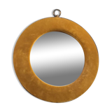Miroir vintage avec cadre velours moutarde