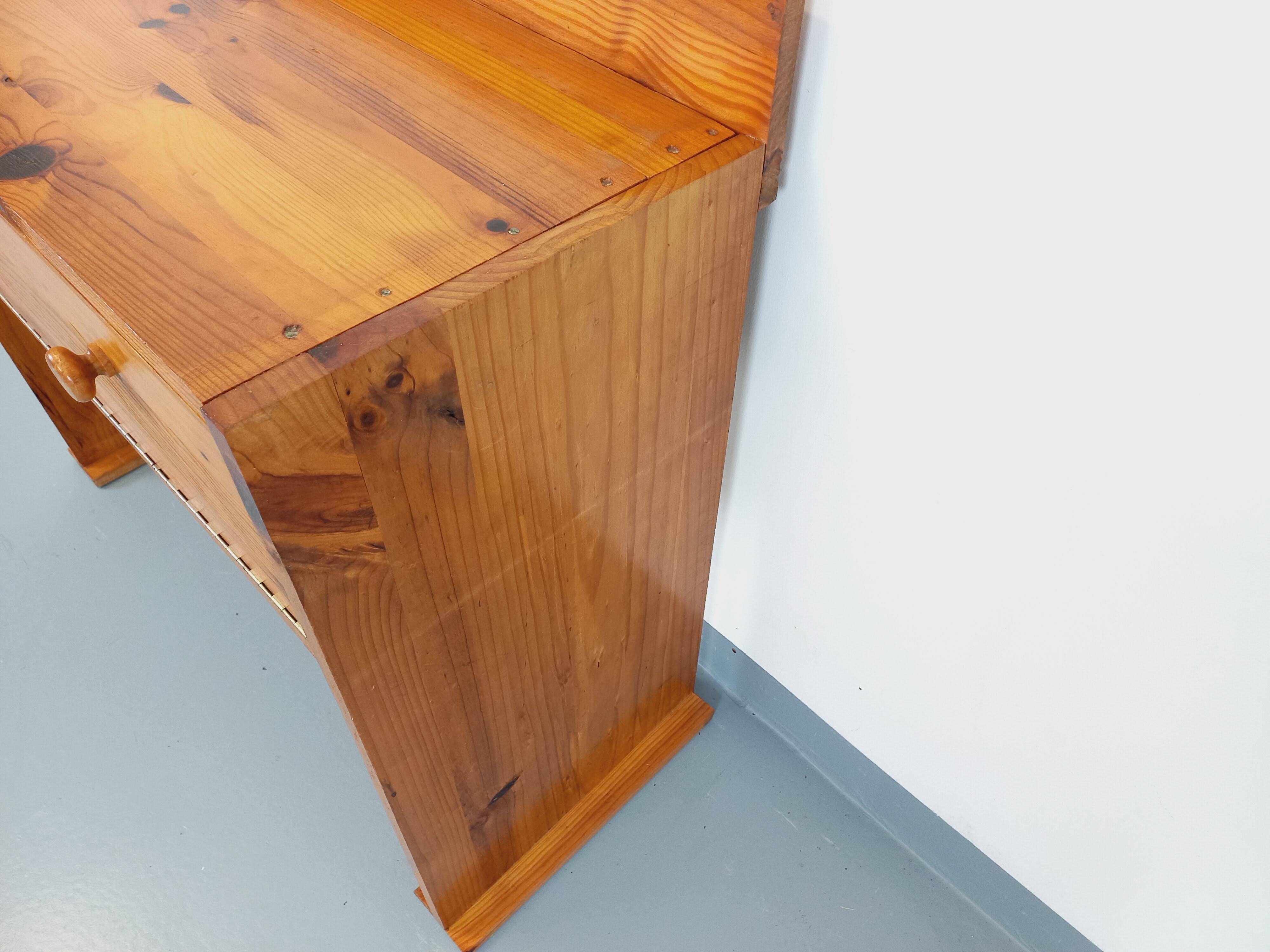 Vintage pine desk with sled legs from the 70s and 80s