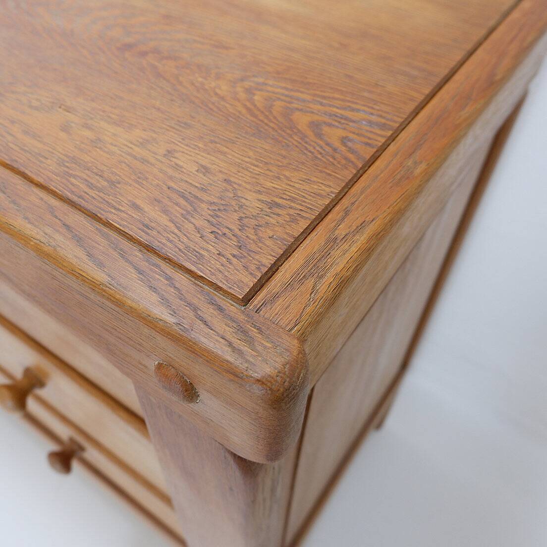 Solid wood chest of drawers in Pierre Chapo style - 1960s