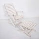 Garden chaise longue with footrest