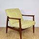 GFM-64 armchair, design by Edmund Homa from the 70s, yellow lemon lime