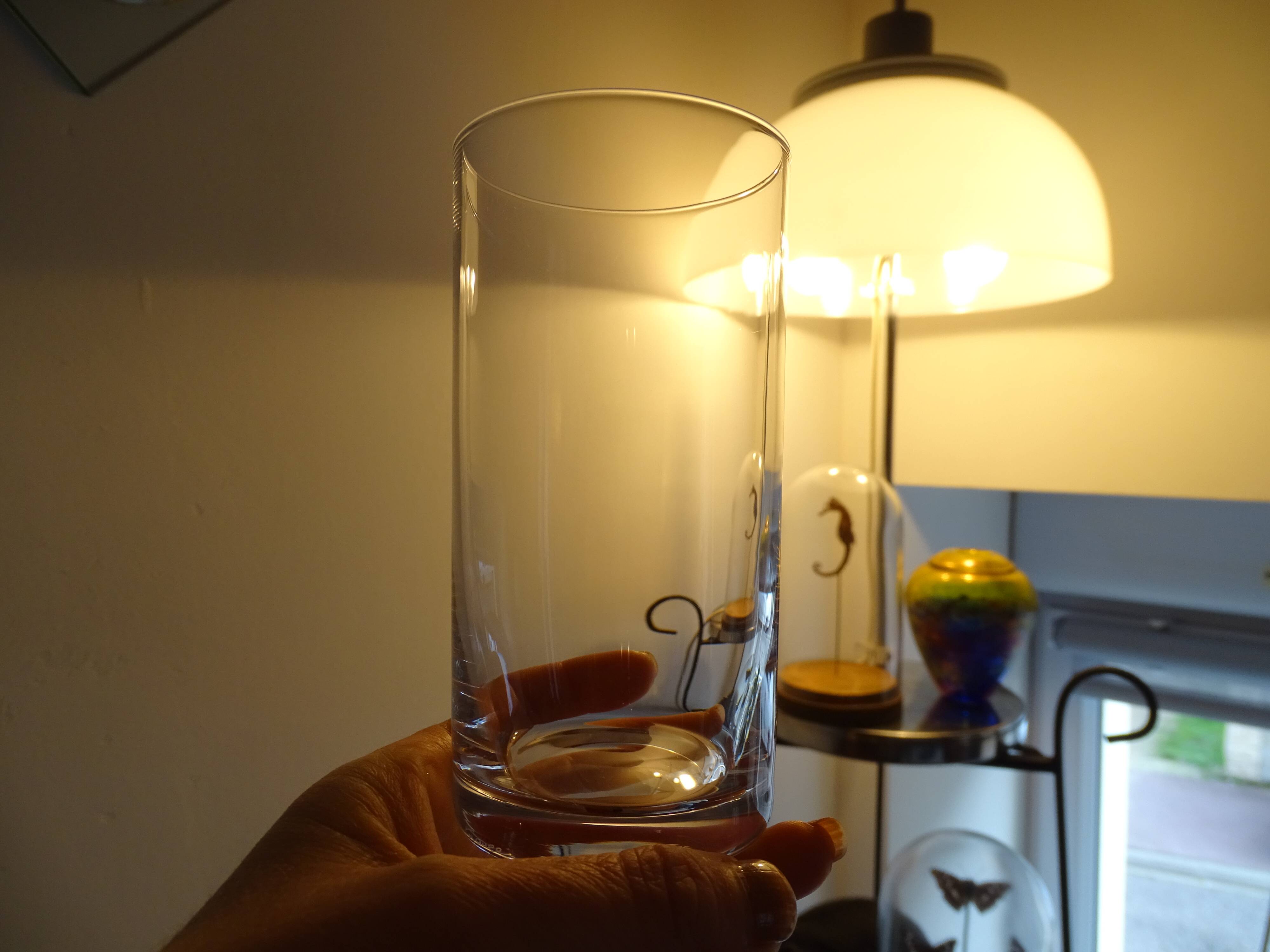 Daum France crystal tumbler glass timeless design signed 12.3 cm