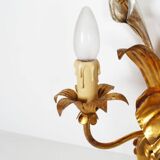 Single large 1960s Italian gilt 'Callas' leaf sconce by Hans Kögl