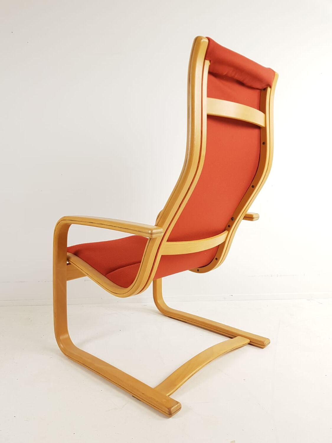 Yngve Ekström Scandinavian armchair orange terracotta wool