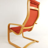 Yngve Ekström Scandinavian armchair orange terracotta wool