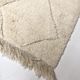 Berber carpet Beni Ouarain new ecru with engraved ecrus patterns 2,15x1.52m