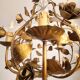 Hollywood Regency 4-light floral chandelier gilt with roses Italy 1960-1970