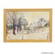 Oil painting by Alexander Michael of a winter farm.