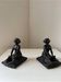 Art Nouveau spelter bookends, depicting an oriental woman, circa 1900