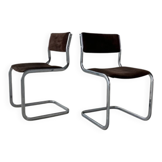 Pair of Arrben chrome chairs, Italy, vintage 1970s