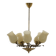 Brass and glass chandelier, Lisa Johansson-Pape for Stockmann, Finland, 1940s.