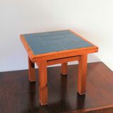 Modernist table board in blue tiles - France 1960's