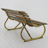Vintage Wood and Iron Bench, 1930s