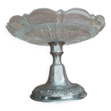 Compotier in molded glass and regulated foot