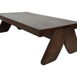 Vintage Coffee Table Wengé Brutalist Postmodern 70's Design