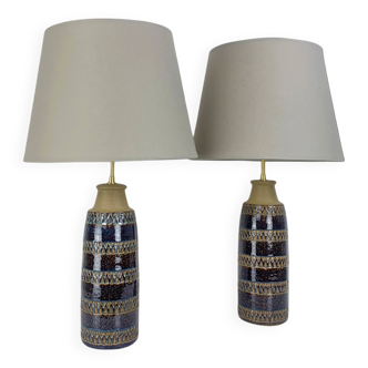 Pair of Erling Mortensen ceramic table lamps, Soholm, Denmark, 1960s