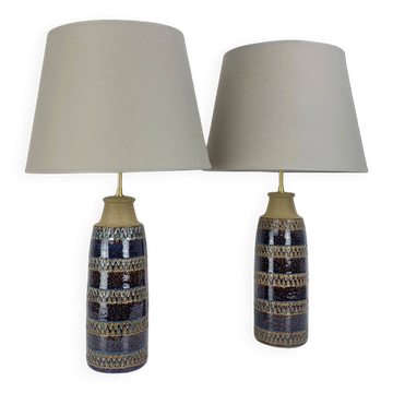 Paire de Lampes de table en céramique Erling Mortensen, Soholm, Danemark, 1960