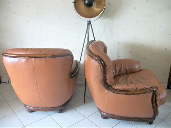 paire De fauteuils cuir