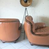 Pair of leather armchairs