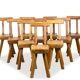 Mobichalet. Ensemble de 10 chaises. Années 1960.