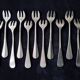 Box of 12 silver-plated oyster forks