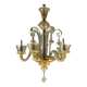Venetian chandelier in gilded Murano glass with 5 light arms circa 1930
