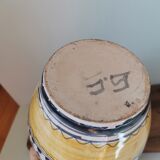 Vintage hand-painted carafe signed ceramic plant pattern
