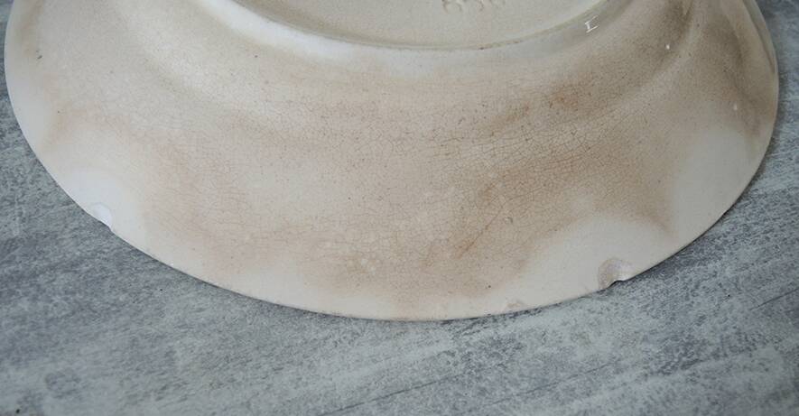 3 old flat plates in iron earth longchamp : blackberries