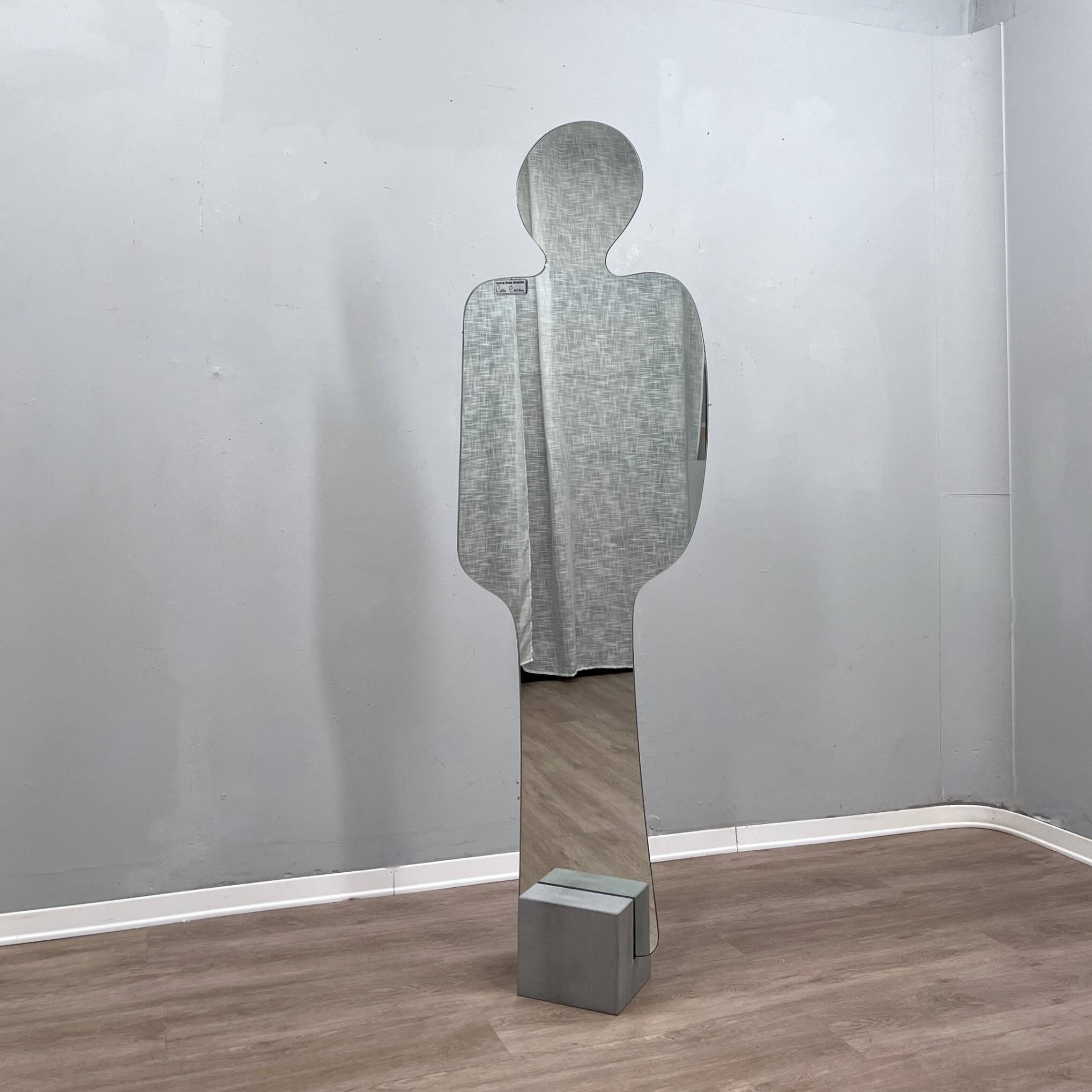 Acerbis "Narciso" postmodern silhouette standing floor mirror 1980s
