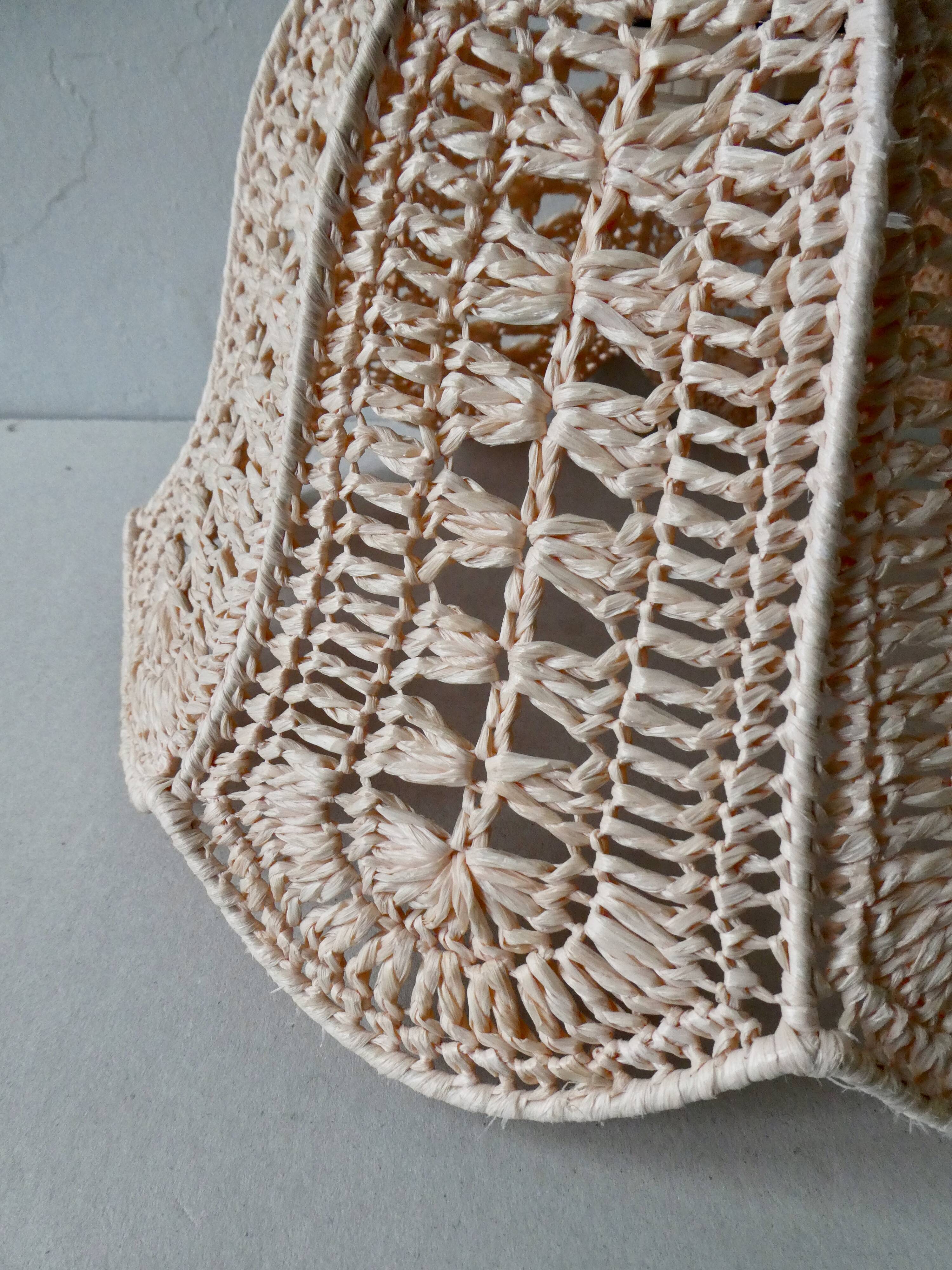 Lustre pink braided raffia hanging