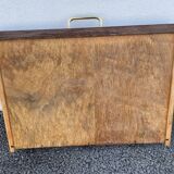 Modernist wooden desk with compass feet 1950