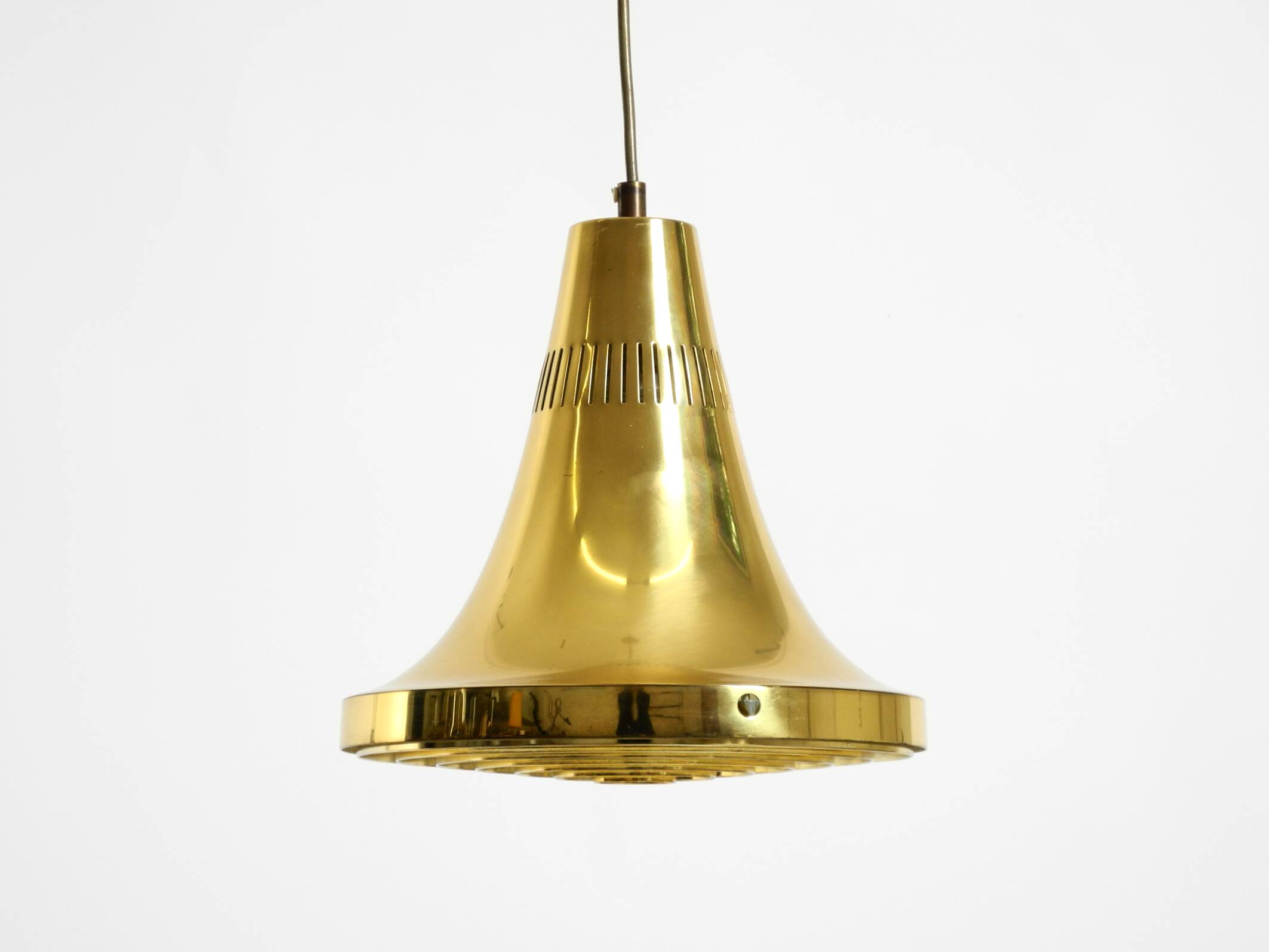 60s Hans-Agne Jakobsson brass pendant lamp Model T 598, by Markaryd Sweden