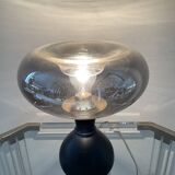 Vintage lamp in metal and smoked glass